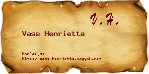 Vass Henrietta névjegykártya