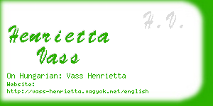 henrietta vass business card
